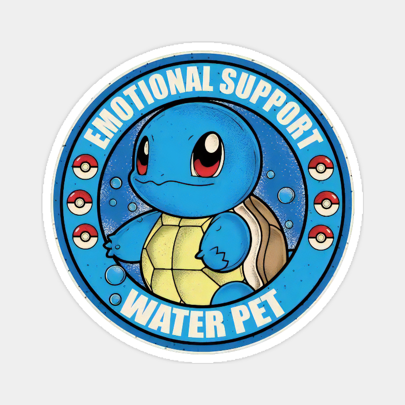 Emotional Support Water Pet Cute Pokemon Sticker