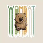 Funky Retro Style Cute Cartoon Wombat Sticker