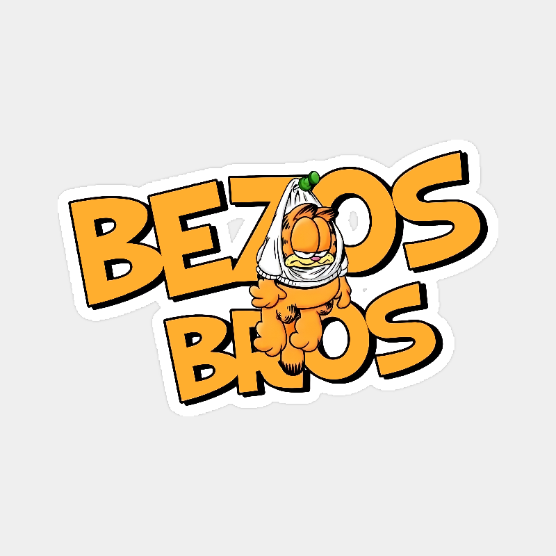 Garfield Hangs On Bezos Bros Sticker