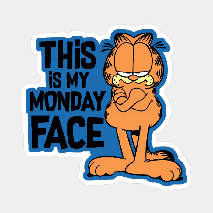 Garfield Monday Mood Grumpy Face On Sticker