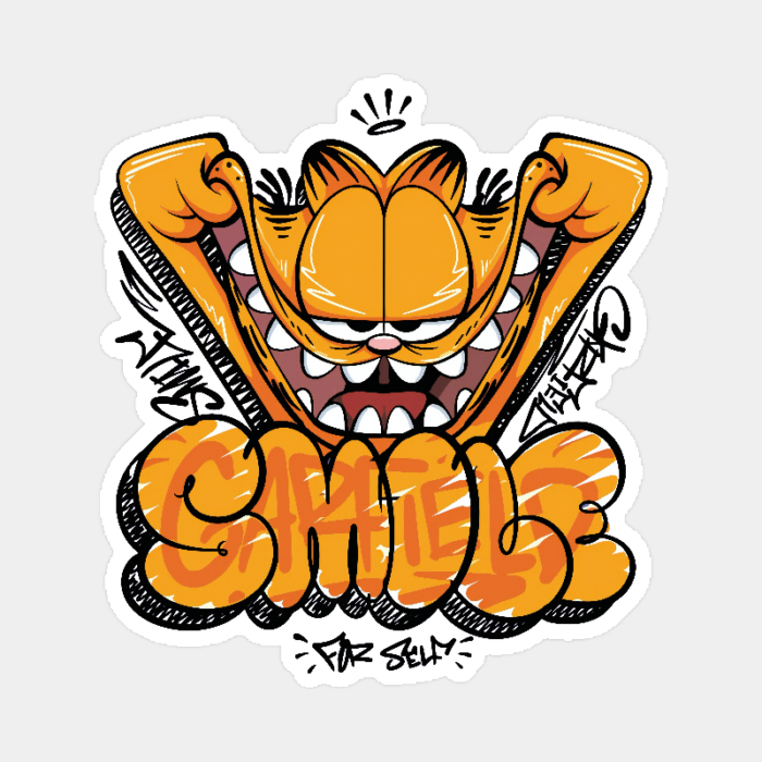 Garfield Smiling for Self Sticker