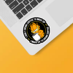 Garfield Wakes Up Only for Coffee Sticker