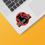 Jurassic Black Cat Prehistoric Pounce Mode Sticker