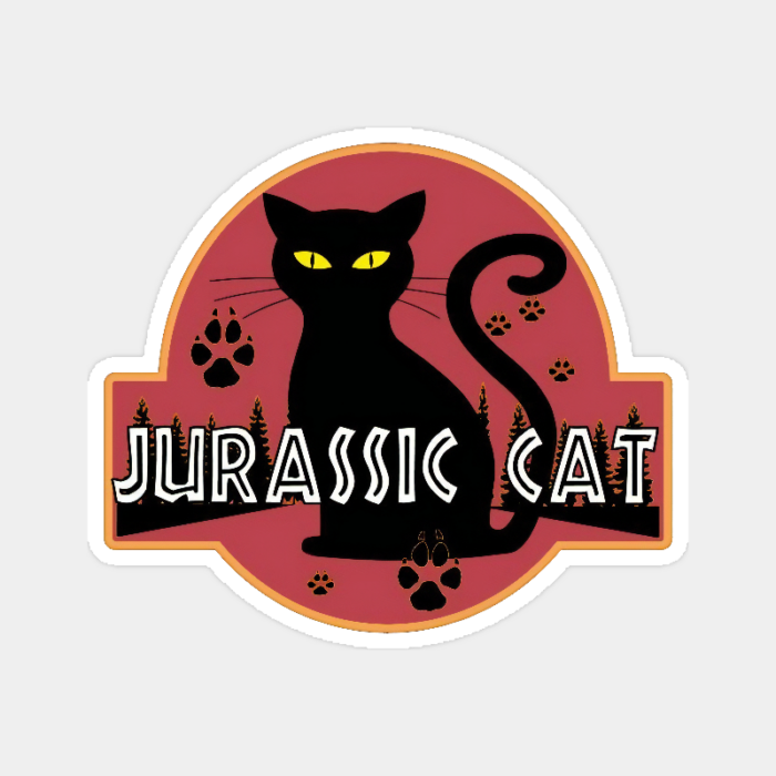 Jurassic Black Cat Prehistoric Pounce Mode Sticker