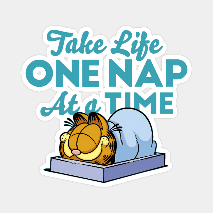 Lazy Day Vibes with Garfield the Nap King Sticker