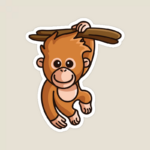 Majestic Orangutan Wild Ape Sticker