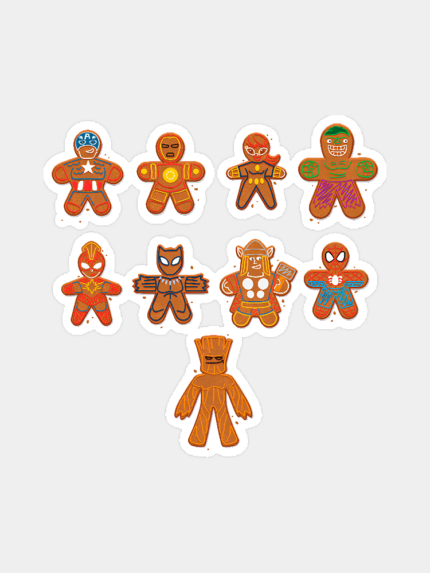 Marvel Avengers Gingerbread Lineup Sticker