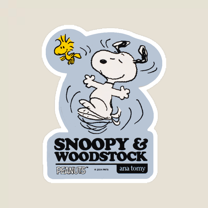 Peanuts Happy Dance Vibes with Snoopy & Woodstock Sticker