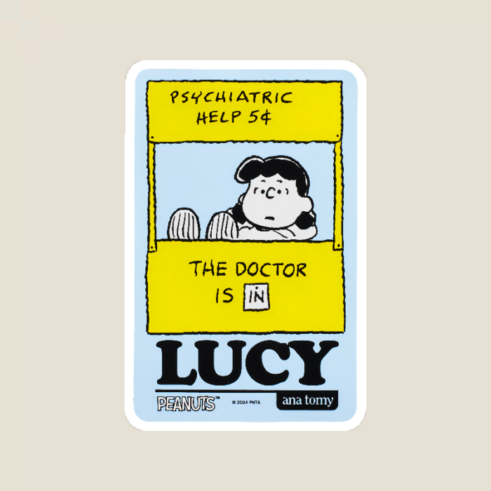 Peanuts Lucy The Doctor Is In Charm Sticker