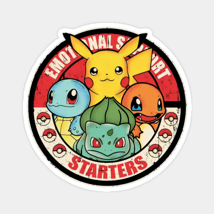 Pokemon Starter Pet Companions for Emotional Support Trainers Sticker