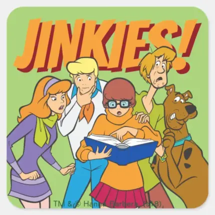 Scooby Doo And The Gang Investigate Book Square Sticker