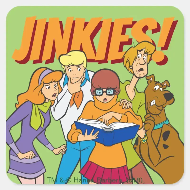 Scooby Doo And The Gang Investigate Book Square Sticker