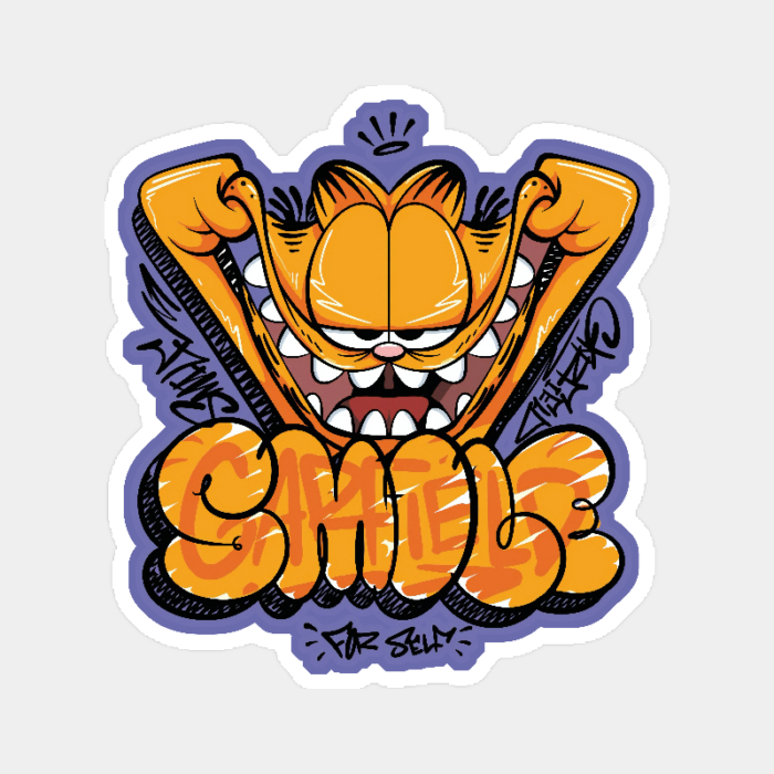 Smile for Myself Garfield Mood Activated Sticker