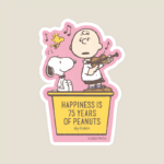 Snoopy and Charlie Brown Celebrating Happiness Peanuts Sticker