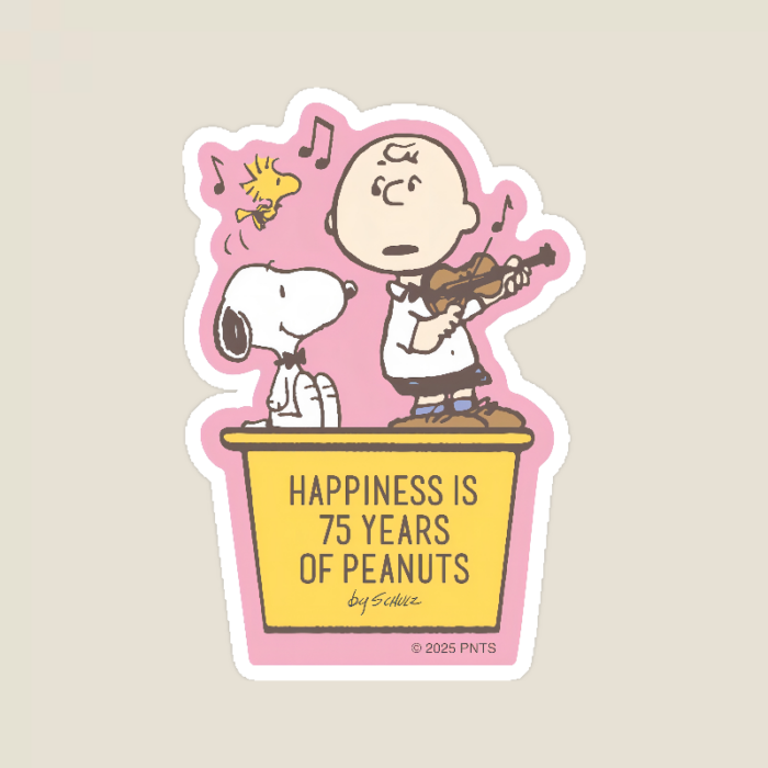 Snoopy and Charlie Brown Celebrating Happiness Peanuts Sticker