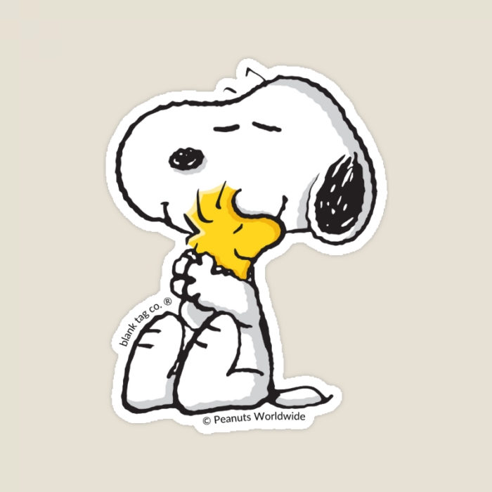 Snoopy and Woodstock’s Heartfelt Hug Peanuts Friendship Sticker