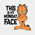 This Is My Monday Face Garfield Mood Activated Sticker