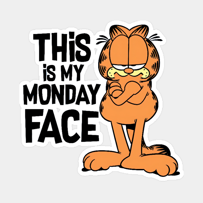 This Is My Monday Face Garfield Mood Activated Sticker