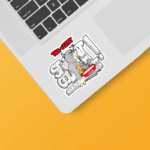 Tom Vs Jerry Slurpy Milk Battle Retro Sticker