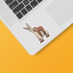 Trendy Funky Cartoon Chill Out Sloth Riding Llama Sticker