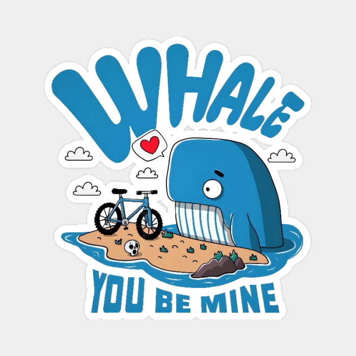 Whale You Be Mine Ocean Love Sticker