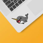 Whimsical Narwhal Art Sticker