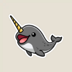 Whimsical Narwhal Art Sticker