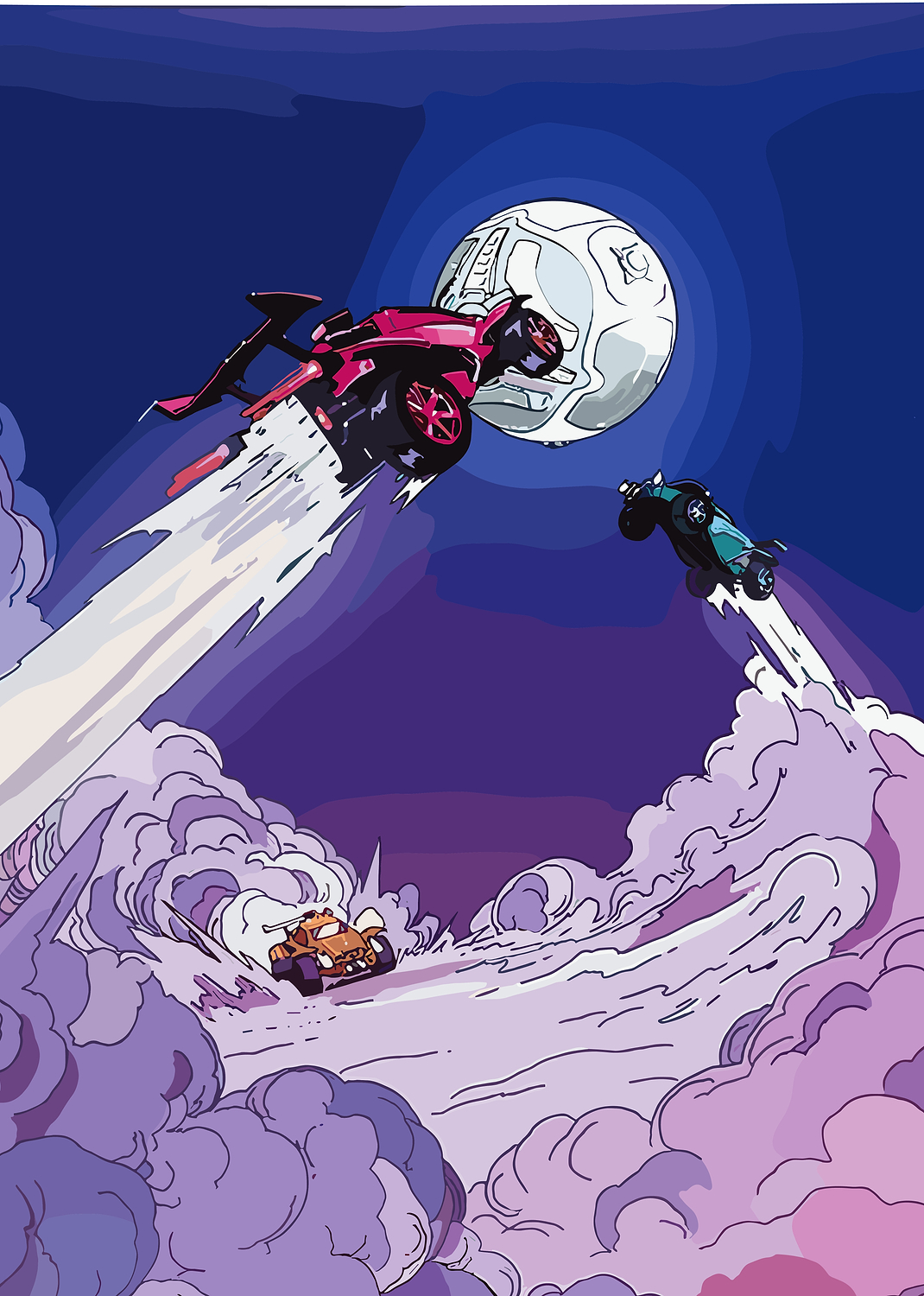 Rocket League Cars in Flight