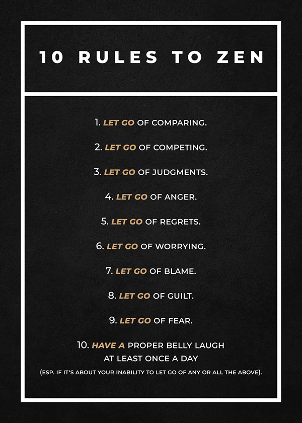 10 Rules to Zen motivational Quote Poster