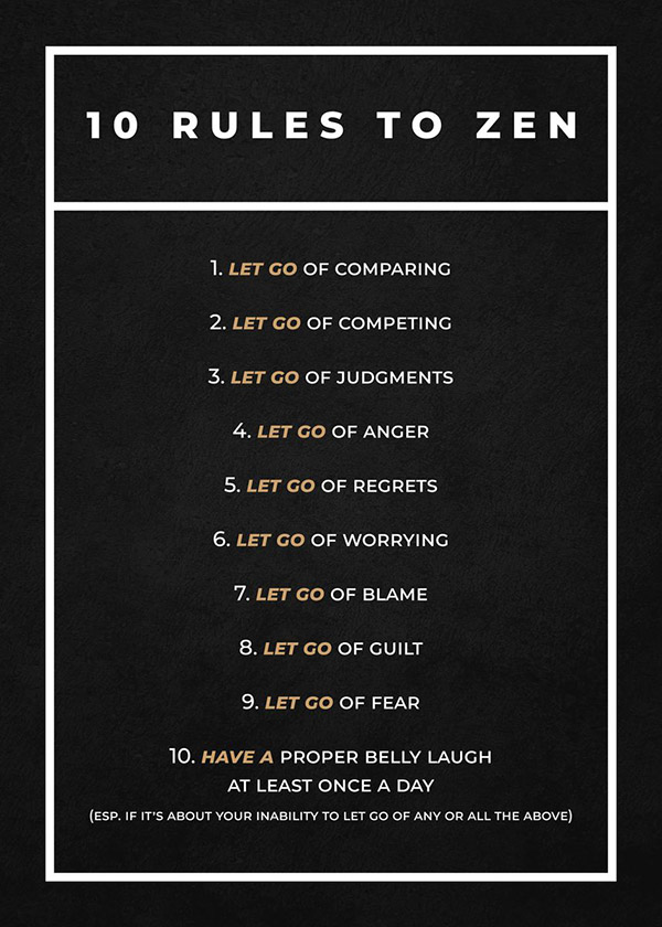 10 Rules to Zen motivational Quote Poster