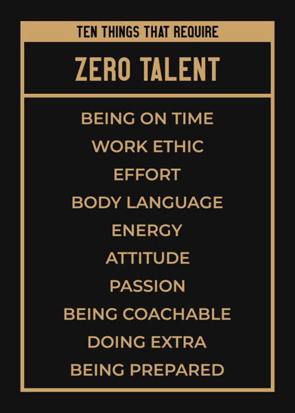 10 things that require Zero Talent motivational Quote Poster