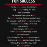 12 Fucking Rules for Success motivational Quote Poster