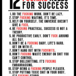 12 Fucking Rules for Success motivational Quote Poster