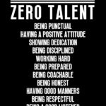 12 things need zero Talent motivational Quote Poster