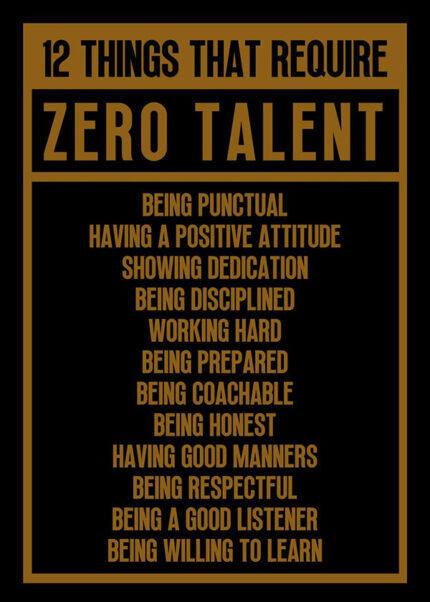 12 things that require Zero talent motivational Quote Poster