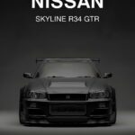 black Nissan Skyline R34 GTR Car