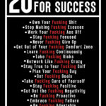 20 Fucking Rules for Success motivational Quote Poster