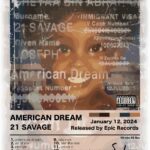 21 Savage American Dream Music Poster