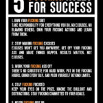 5 Fucking Rules for Success motivational Quote Poster