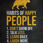 5 Habits of Happy People Success Poster