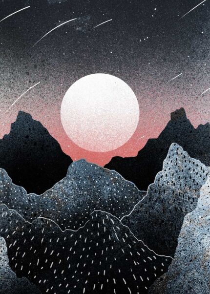 A Red Starfield Sky Poster