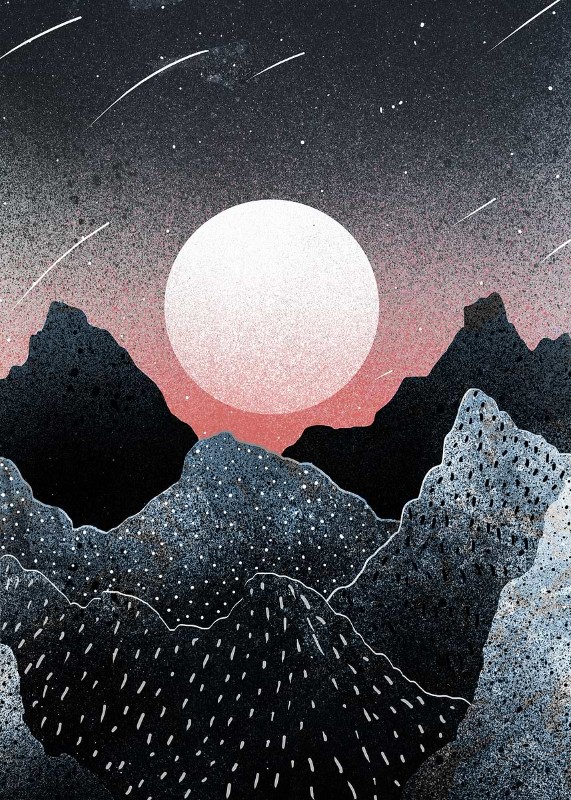 A Red Starfield Sky Poster