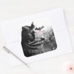 AC Poster Batman Gargoyle Ledge Square Sticker