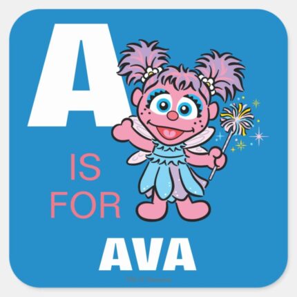 A Is For Abby Cadabby Add Your Name Square Sticker