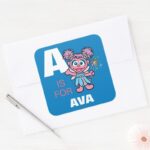 A Is For Abby Cadabby Add Your Name Square Sticker