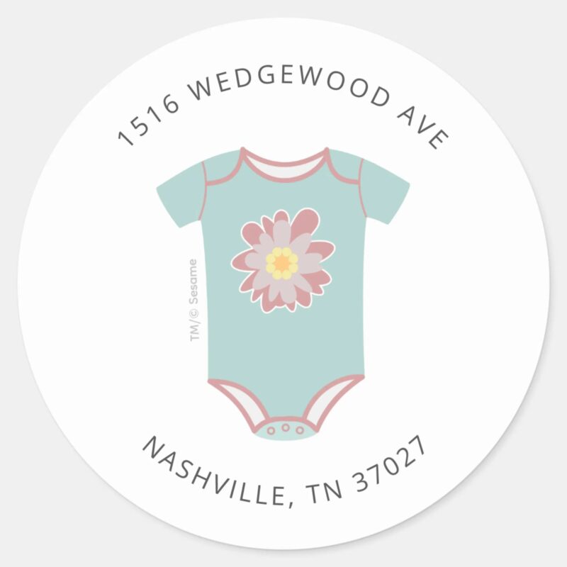Abby Cadabby Bodysuit Baby Shower Address Classic Round Sticker Abby Cadabby Bodysuit Baby Shower Address Classic Round Sticker