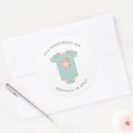 Abby Cadabby Bodysuit Baby Shower Address Classic Round Sticker