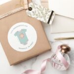 Abby Cadabby Bodysuit Baby Shower Address Classic Round Sticker