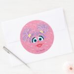Abby Cadabby Fur Face Pattern Classic Round Sticker