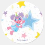 Abby Cadabby Party Star Pattern Classic Round Sticker